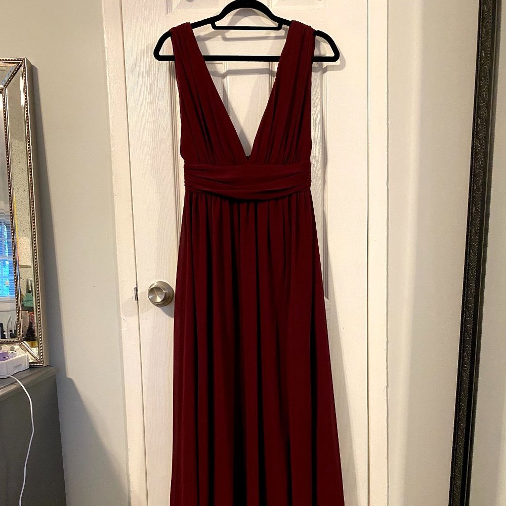 Lulu's Heavenly Hues Burgundy Maxi Dress